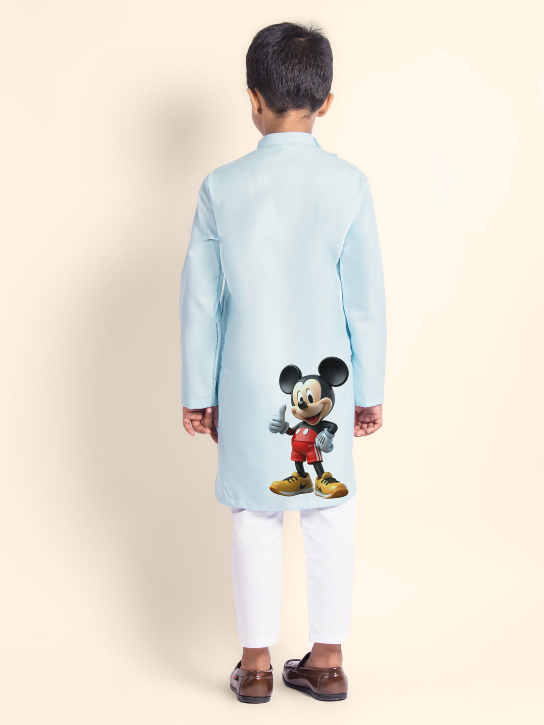 Boys Sky Blue Printed Kurta