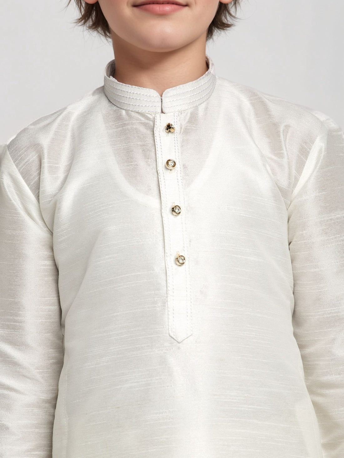 White Dupion Silk Boys Kurta