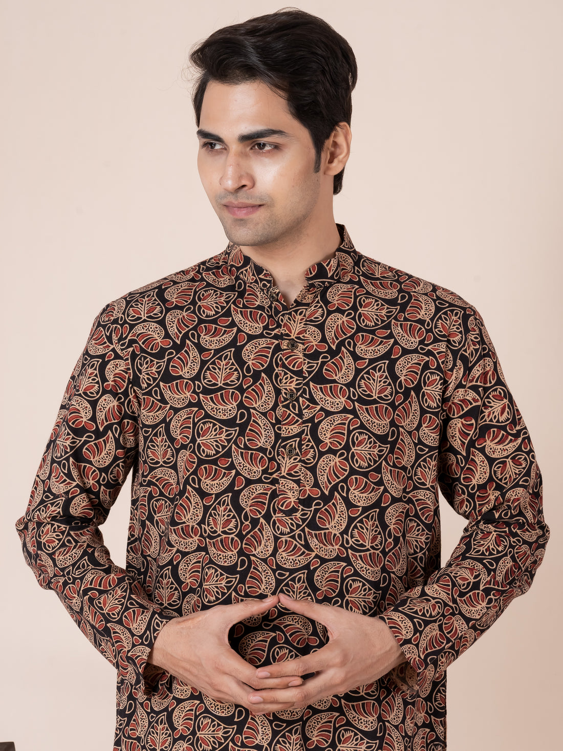Mens Printed All-Over Printed Cotton Kurta