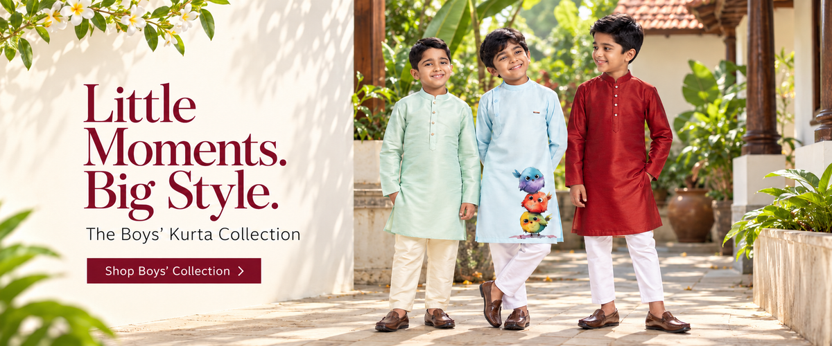 Little Moments. Big Style. — Boys’ Kurta Collection, mobile bannerslider_item_Lbn37A