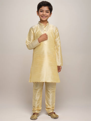 Beige Dupion Silk Boys Kurta